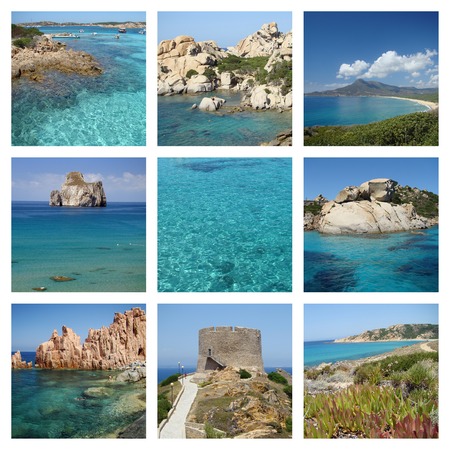 sardinia island seaside collage の写真素材