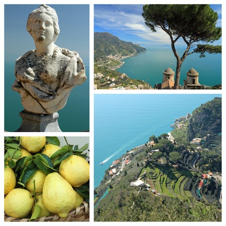 Ravello collage - pearl of Amalfi Coast, Italy, Europeの写真素材