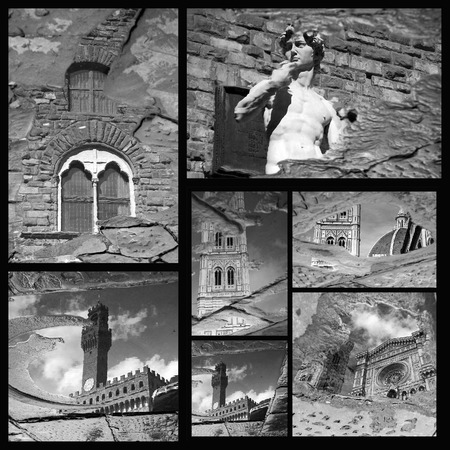 impressive Florence art  patrimony collage,Tuscany, Italy, Europeの写真素材
