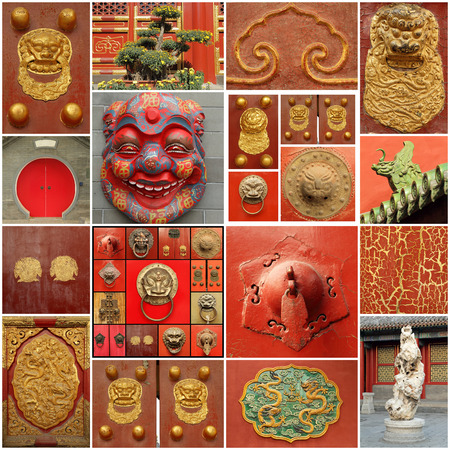 chinese culture  collage ( images fromm Beijing)の写真素材