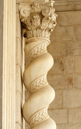 closeup of column - part of Pantheon building in Lisbon, Portugal, Europe