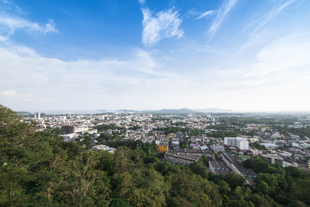 View of Phuket city with blue sky from Rang hill,Phuket city view point,Thailandの写真素材