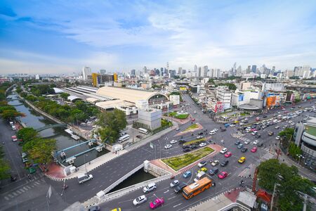 Bangkok central train station (Hua Lamphong Railway Station). This is the main railway station in Bangkok, located in the center of Bangkok.のeditorial素材