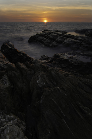 Beautiful cloudscape over the sea, sunrise shotの写真素材