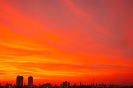abstract image of orange dramatic sky for background.