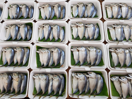 Fish For Sale At Amphawa Floating Market In Thailandの写真素材