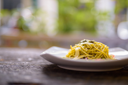 Spaghetti With Pesto Sauceの写真素材