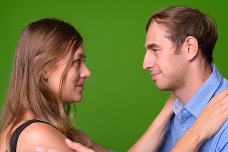 Young couple together and in loveの写真素材