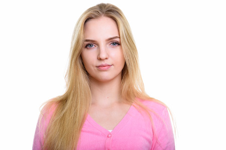 Studio shot of young beautiful teenage girlの写真素材