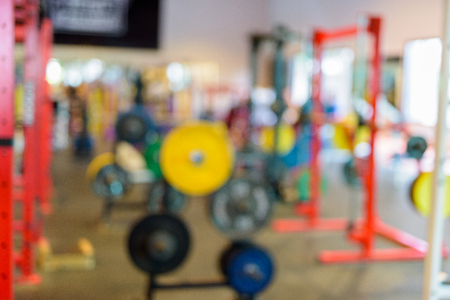 Defocused View Of Gym With Exercise Equipmentの写真素材