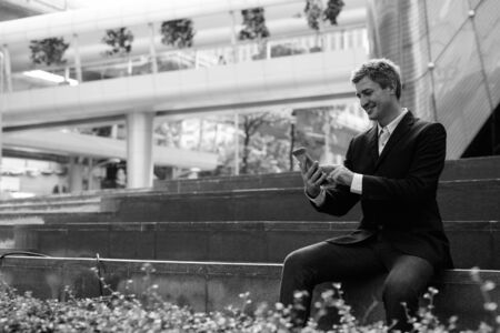 Businessman living his everyday life in Bangkok, Thailandの写真素材