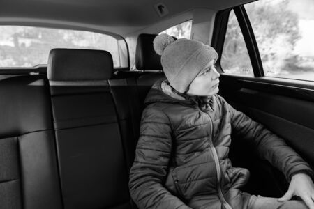 Young handsome boy ready for road tripの写真素材