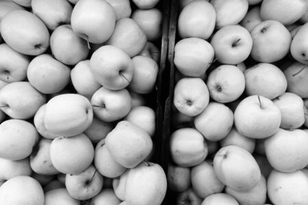 Full Frame Shot Of Apples in black and whiteの写真素材