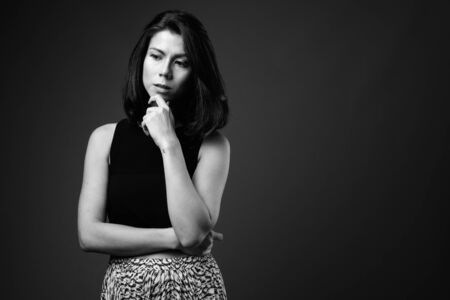 Beautiful multi ethnic woman with short hairの写真素材