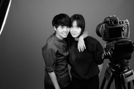 Young Asian lesbian couple together and in love