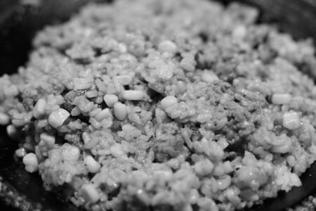 Japanese Curry Rice On Sizzling Plate Mixed With Beef And Cornの写真素材