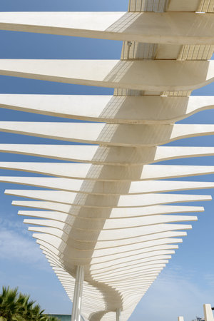 Beautiful architectural structure at port of Malaga Spain