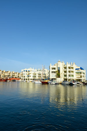 MALAGA, SPAIN - SEPTEMBER 3, 2016: Puerto Marina in Costa del Sol at Malaga Benalmadenaのeditorial素材