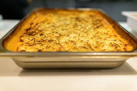 Famous Moussaka dish of Turkish and Greek cuisineの写真素材