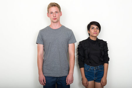Portrait of young multi ethnic couple together