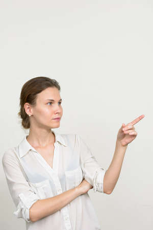 Portrait of young businesswoman with blond hairの写真素材