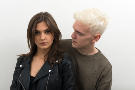 Portrait of young couple together and in love