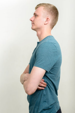 Portrait of young man with blond hair