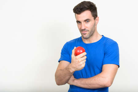 Portrait of handsome Hispanic man with beard stubbleの写真素材