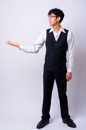 Portrait of young handsome Asian businessman with eyeglassesの写真素材