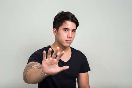 Portrait of young handsome manの写真素材