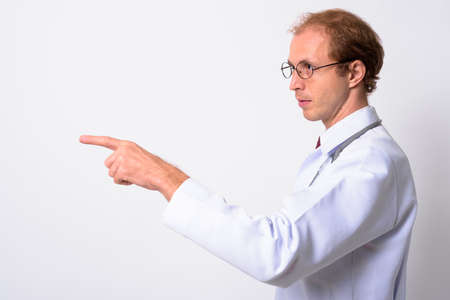 Portrait of man doctor with blond hairの写真素材