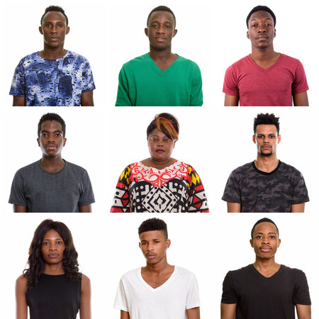 Studio shot collage of mixed African people