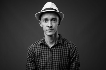 Portrait of young tourist man ready for vacation