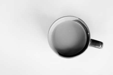 Cup Of Tea With Milk In Black And Whiteの写真素材