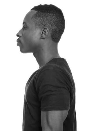 Profile view of young handsome African manの写真素材