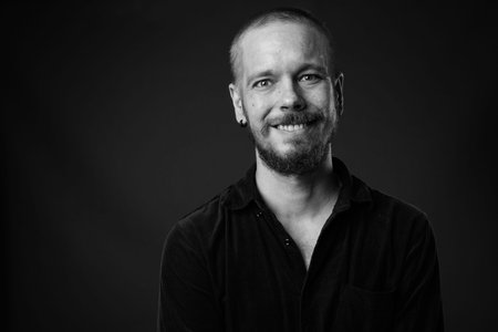 Finnish man against gray background