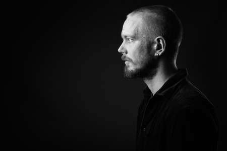Finnish man against gray backgroundの写真素材