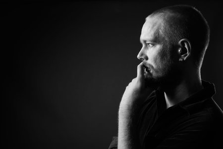 Finnish man against gray background