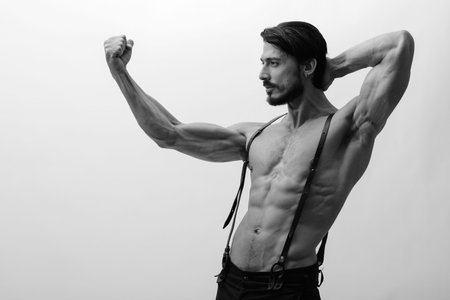 Portrait of handsome man shot in black and white