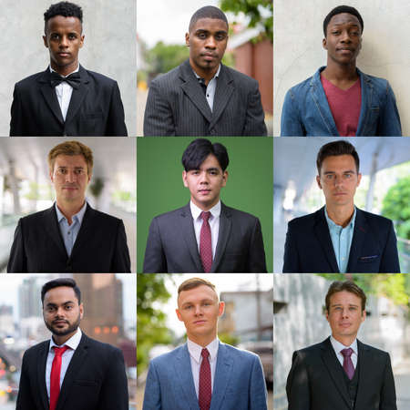Portrait of multiethnic business people looking at cameraの写真素材