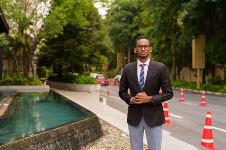 Portrait of professional young African businessmanの写真素材