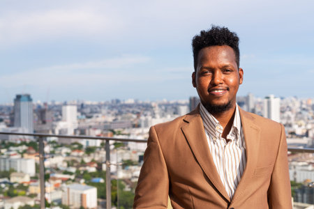 Portrait of handsome young African manの写真素材