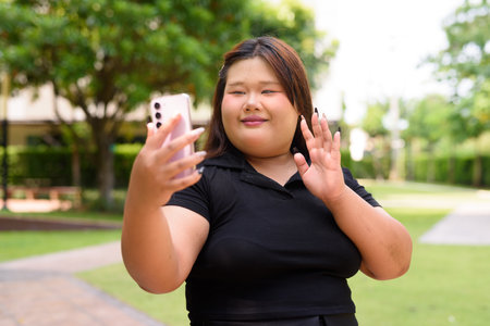 Portrait of Asian cute teenager girl posingの写真素材