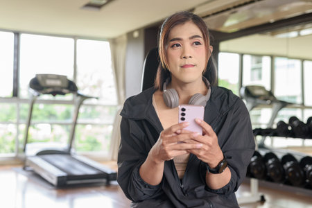 Attractive Asian transgender woman in gym environment training for healthy fitness lifestyle