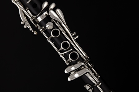A soprano clarinet isolated against a black backgroundの写真素材