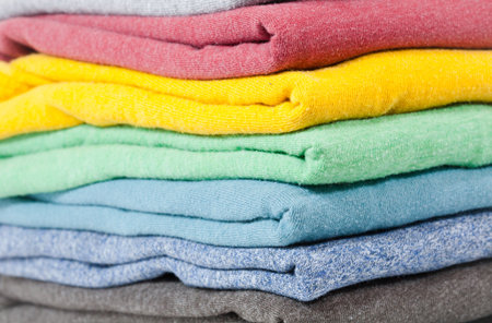 Folded colored shirts