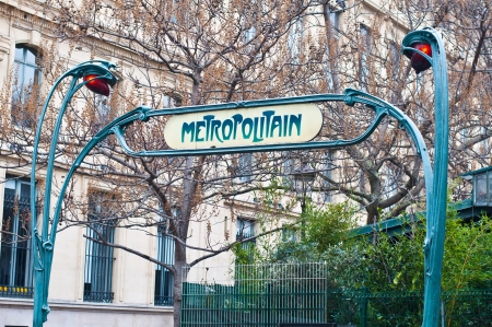 Metro sign for subway in Paris, Franceのeditorial素材