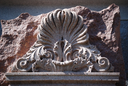 Red Textured Stone Cryptの写真素材