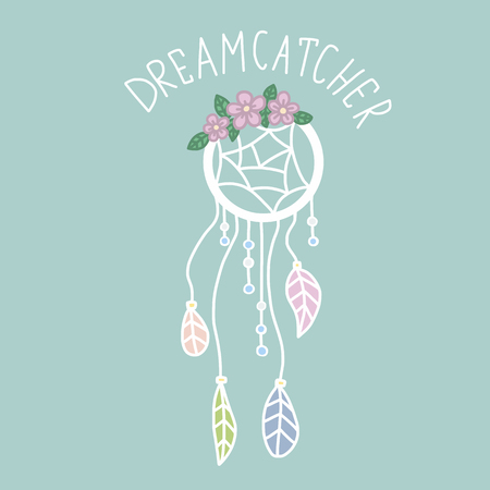 Dreamcatcher cartoon vector illustration pastel toneのイラスト素材