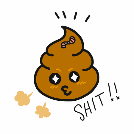 Shit cartoon vector illustration doodle styleのイラスト素材